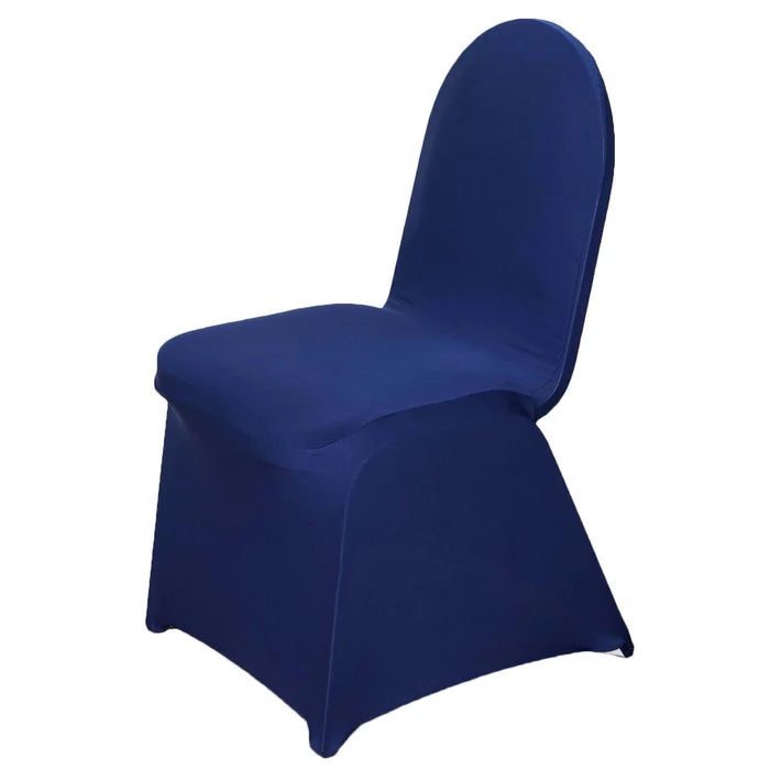 Spandex 4 Way Fabric Chair Cover Design (SCC- 48) - Navy Blue Color Stretch Fabric 180 GSM