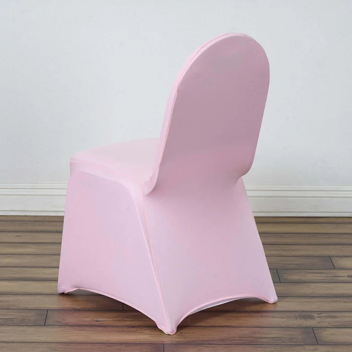 Spandex 4 Way Fabric Chair Cover Design (SCC- 14) - Baby Pink Color Stretch Fabric 180 GSM