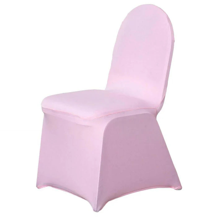 Spandex 4 Way Fabric Chair Cover Design (SCC- 14) - Baby Pink Color Stretch Fabric 180 GSM