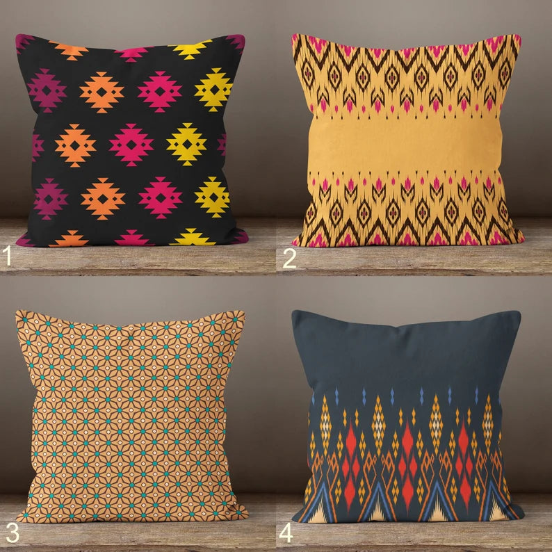 Cushion Cover Design (CUSC- 040) Premium Fabric 250 GSM Set Of 4 Pieces