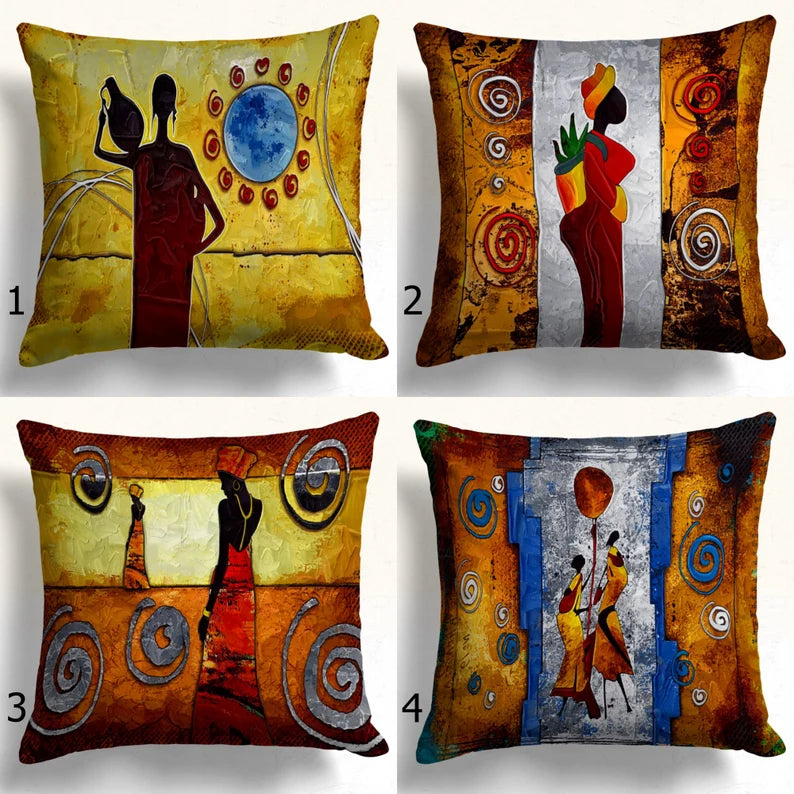 Cushion Cover Design (CUSC- 037) Premium Fabric 250 GSM Set Of 4 Pieces