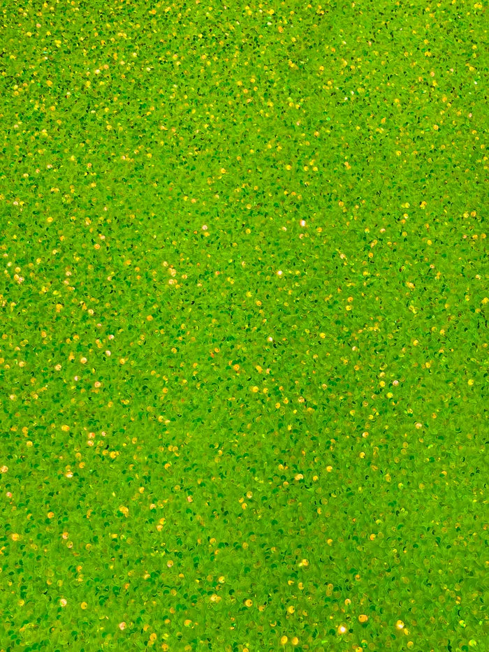 Sequin Stretch Velvet Fabric Neon Lime Green Color (SSV-23) 60 Inches Width