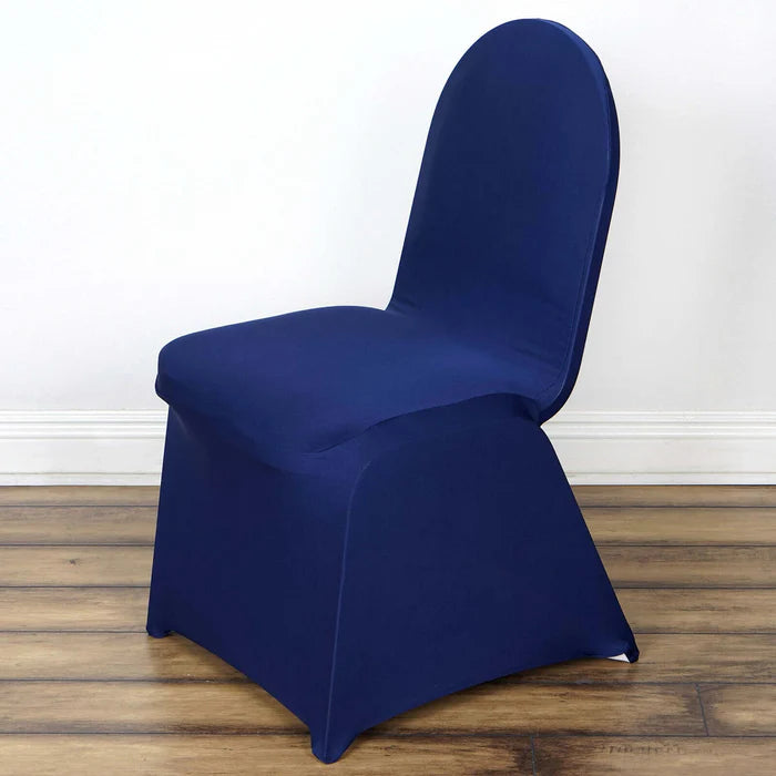 Spandex 4 Way Fabric Chair Cover Design (SCC- 48) - Navy Blue Color Stretch Fabric 180 GSM