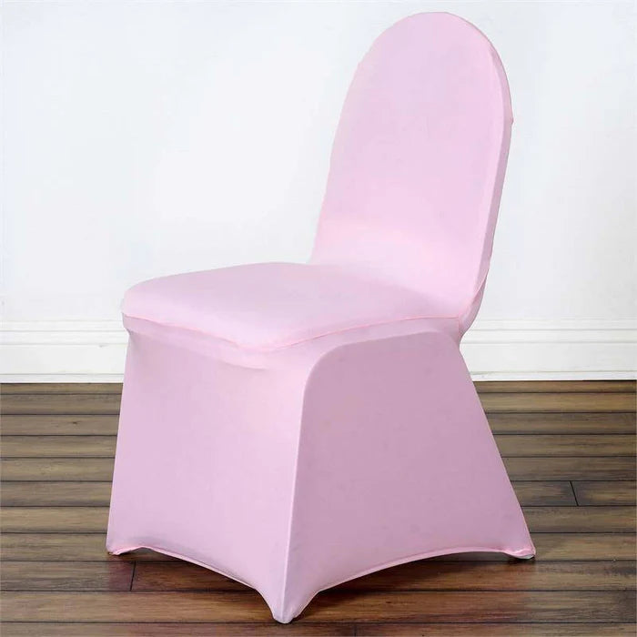 Spandex 4 Way Fabric Chair Cover Design (SCC- 14) - Baby Pink Color Stretch Fabric 180 GSM