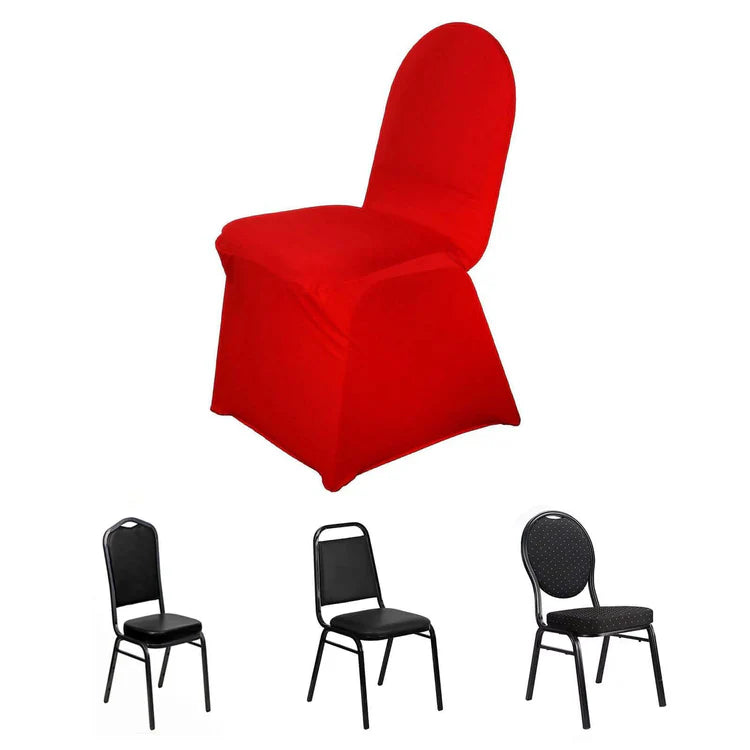 Spandex 4 Way Fabric Chair Cover Design (SCC- 41) - Red Color Stretch Fabric 180 GSM