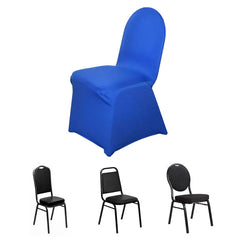 Spandex 4 Way Fabric Chair Cover Design (SCC- 45) - Blue Color Stretch Fabric 180 GSM