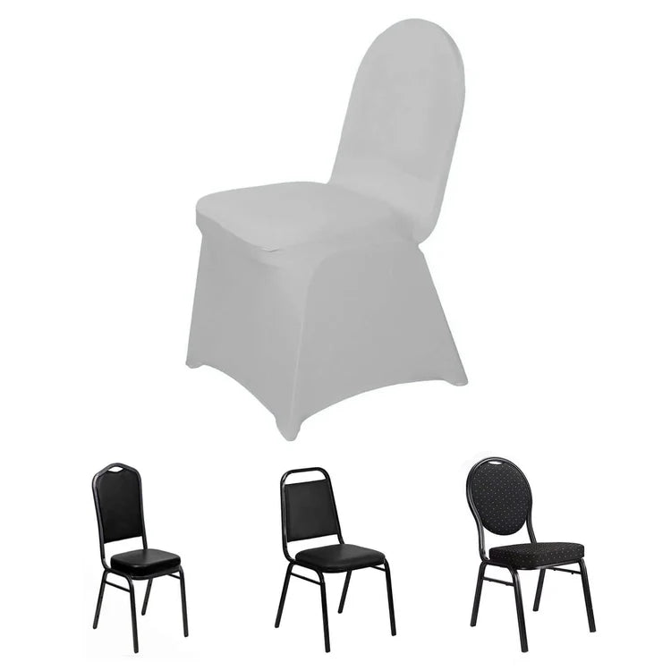 Spandex 4 Way Fabric Chair Cover Design (SCC- 03) - Off White Color Stretch Fabric 180 GSM