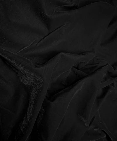 Plain Velvet Fabric Midnight Black Color (SV-20) 60 Inch Width