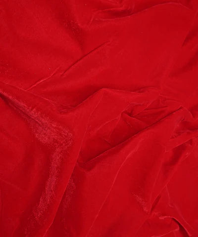 Plain Velvet Fabric Red Color (SV-14) 60 Inch Width