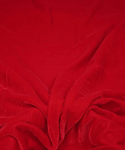 Plain Velvet Fabric Red Color (SV-14) 60 Inch Width