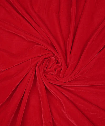 Plain Velvet Fabric Red Color (SV-14) 60 Inch Width