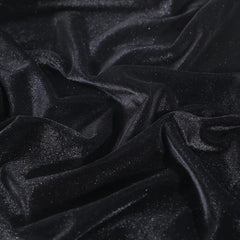 Plain Velvet Fabric Midnight Black Color (SV-20) 60 Inch Width