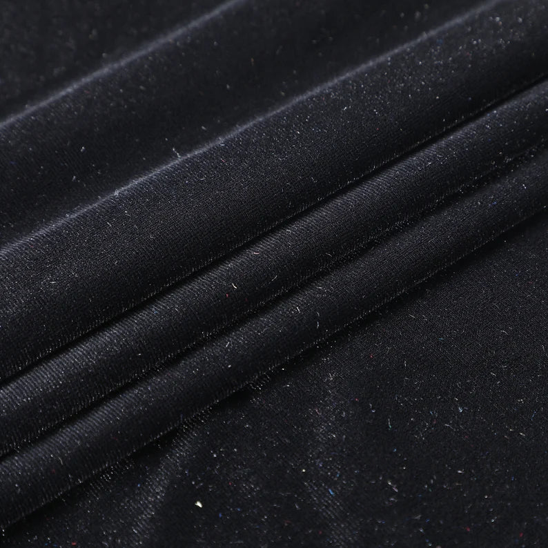 Plain Velvet Fabric Midnight Black Color (SV-20) 60 Inch Width