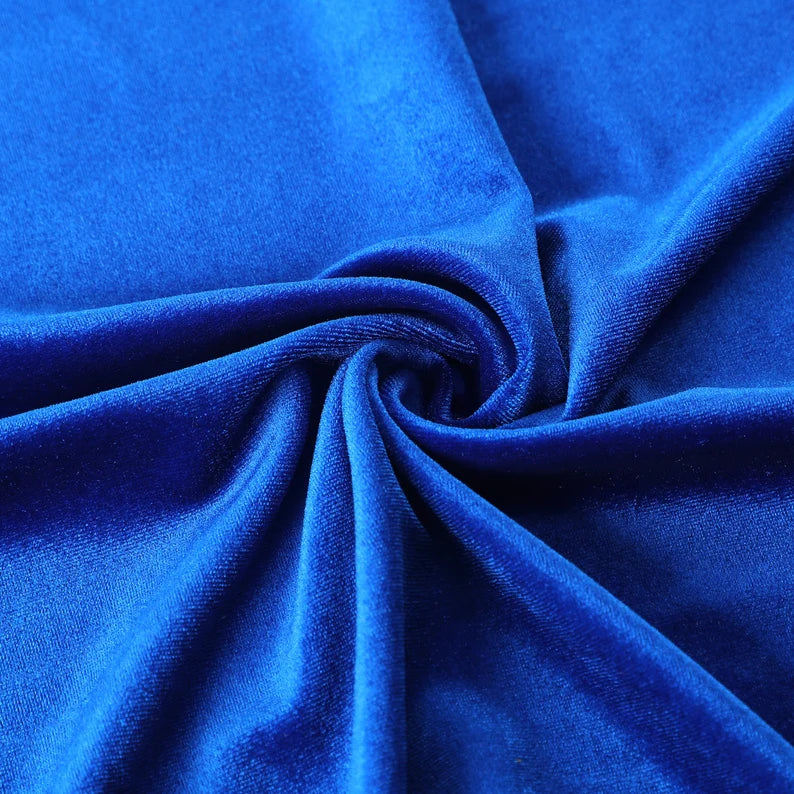 Plain Velvet Fabric Blue Color (SV-07) 60 Inch Width