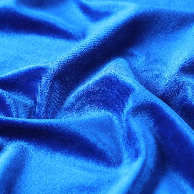 Plain Velvet Fabric Blue Color (SV-07) 60 Inch Width