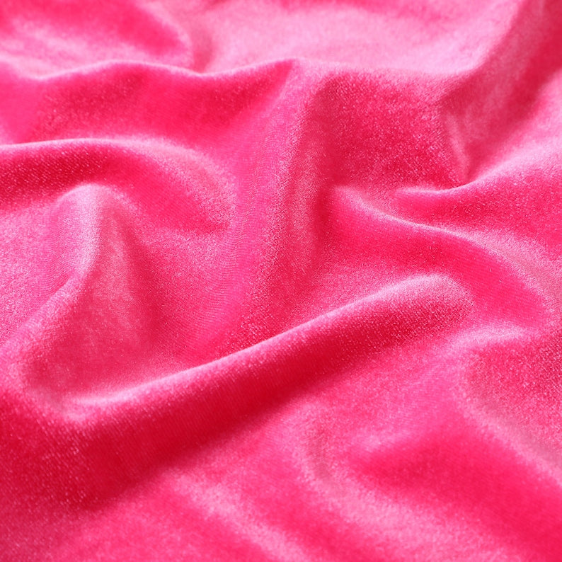 Plain Velvet Fabric Hot Pink Color (SV-21) 60 Inch Width