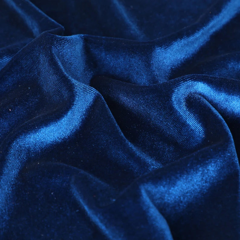 Plain Velvet Fabric Blue Moor Peach Color (SV-17) 60 Inch Width