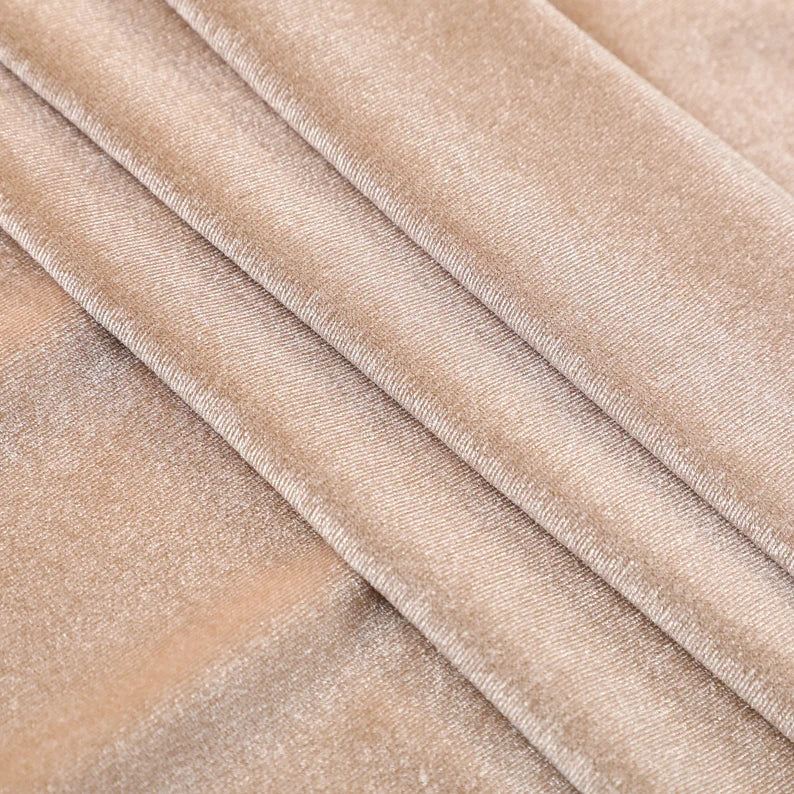 Plain Velvet Fabric Beige Color (SV-03) 60 Inch Width