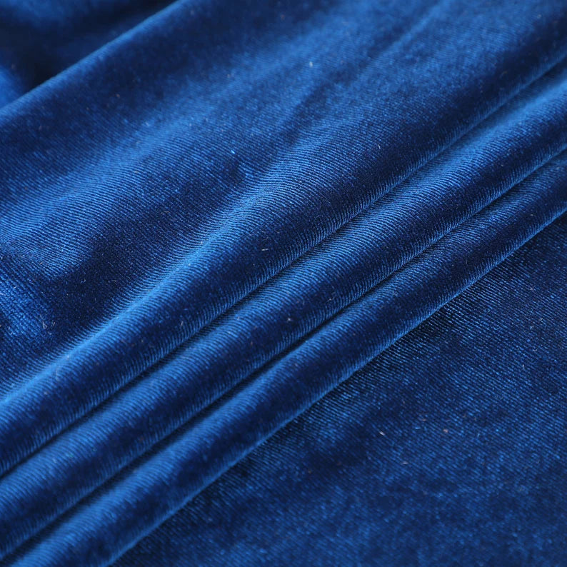 Plain Velvet Fabric Blue Moor Peach Color (SV-17) 60 Inch Width