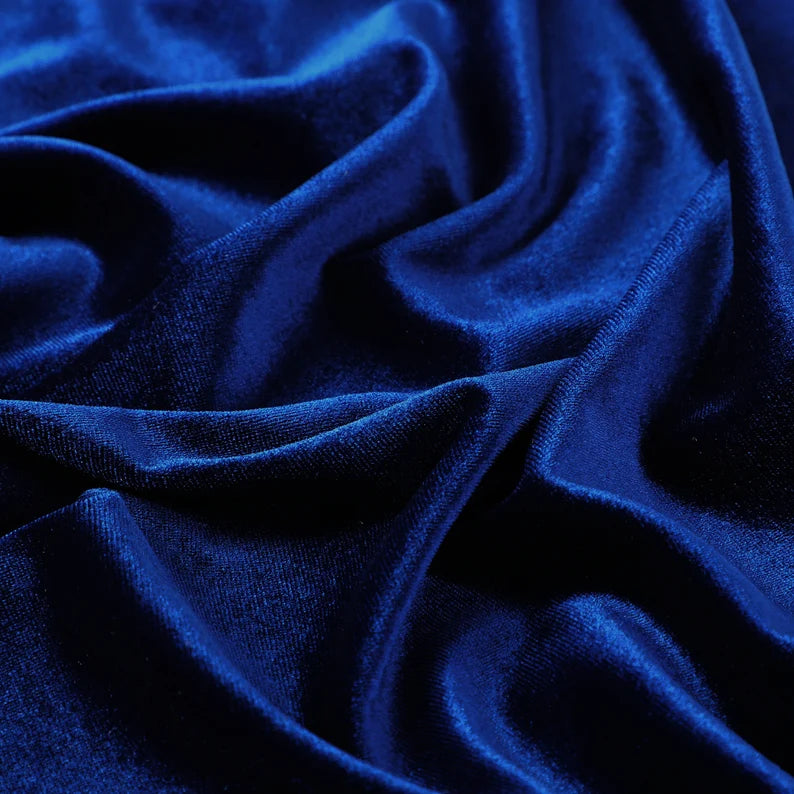 Plain Velvet Fabric Navy Blue Color (SV-11) 60 Inch Width