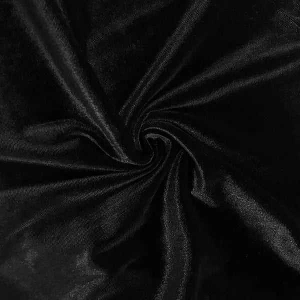 Plain Velvet Fabric Midnight Black Color (SV-20) 60 Inch Width