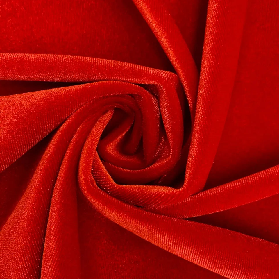 Plain Velvet Fabric Red Color (SV-14) 60 Inch Width