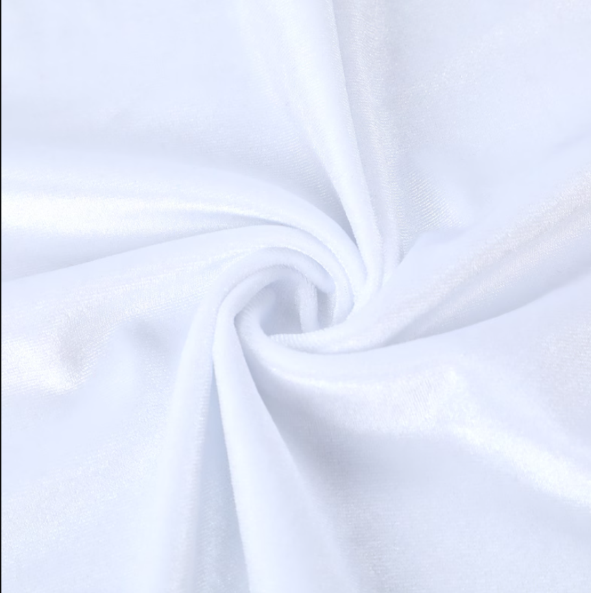 Plain Velvet Fabric Super White Color (SV-01) 60 Inch Width